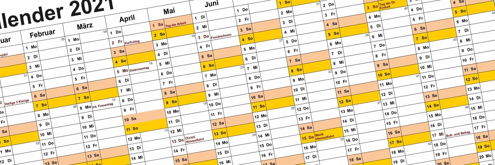 Kalender 2021 Neue Termine im Kalende 2021